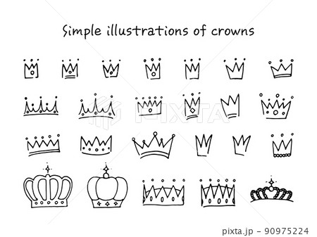 ラフな手描きの王冠イラストのイラスト素材 [90975224] - PIXTA