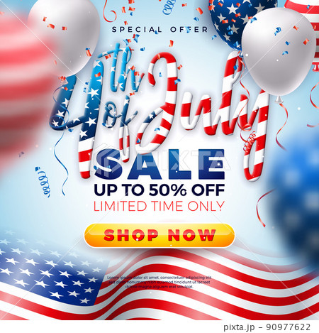 Fourth of July Independence Day Sale Banner...のイラスト素材 ...