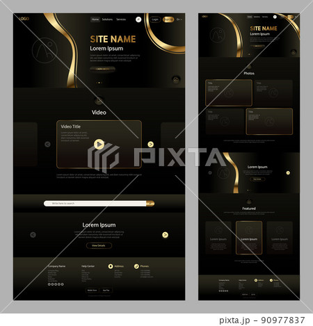 Website Template Dark with Gold Website Template Dark with Gold 90977837