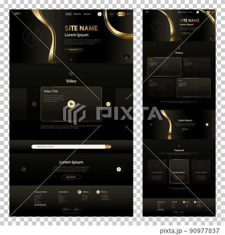 Website Template Dark with Gold Website Template Dark with Gold 90977837