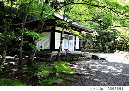 栃木県日光の憾満ケ淵（慈雲寺本堂と化地蔵） 90978914