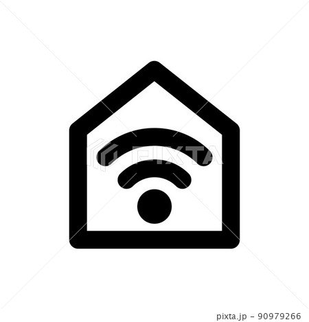 家とwifiマークのアイコン 家とwifiマークのアイコン 90979266