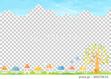 城市景觀的大樹和景觀插圖 90979616