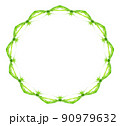 A green plant circle frame, computer generated 90979632