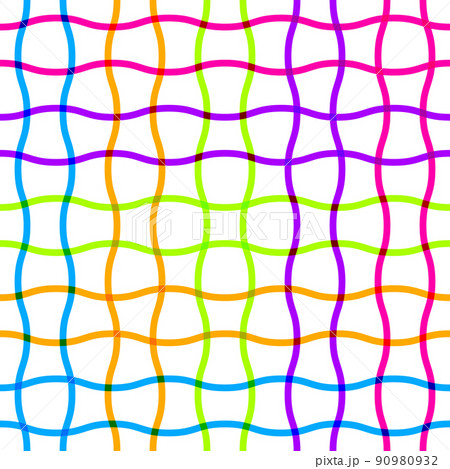 Seamless Colorful crossed lines grid pattern....のイラスト素材 [90980932] - PIXTA