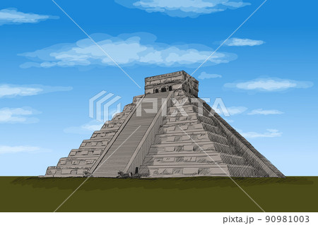 Aztec Stone Pyramid. 90981003