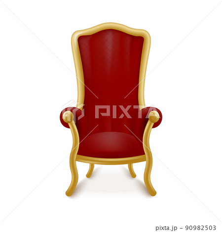 Realistic red royal throne with shadow, vector illustration Realistic red royal throne with shadow, vector illustration 90982503