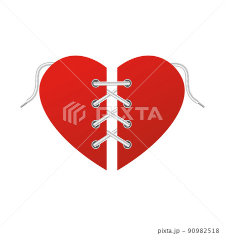 Heart shaped backdrop with shoelaces, realistic vector illustration isolated. Heart shaped backdrop with shoelaces, realistic vector illustration isolated. 90982518