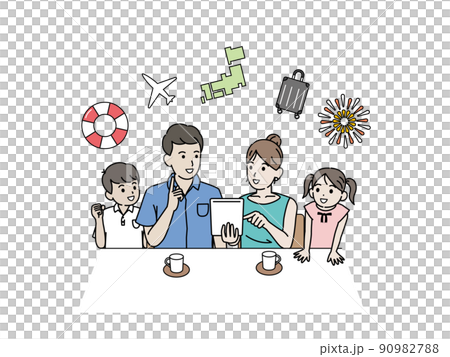 Family planning a trip Summer vacation Family trip Domestic trip 90982788