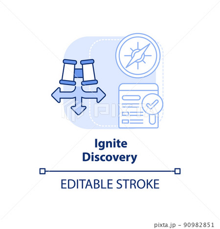 Ignite discovery light blue concept icon. How...のイラスト素材