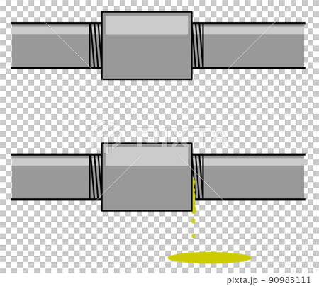 Illustration of joints of water pipes and hydraulic pipes 90983111