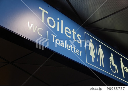 Toilet signs showing direction Toilet signs showing direction 90983727