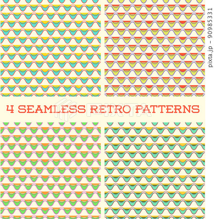 Set of Seamless Retro Vintage Patterns in Vector 90985331