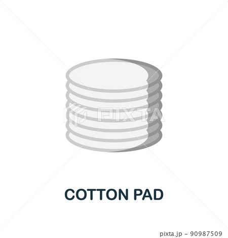 Cotton Pad flat icon. Colored element sign from...のイラスト素材 [90987509 ...