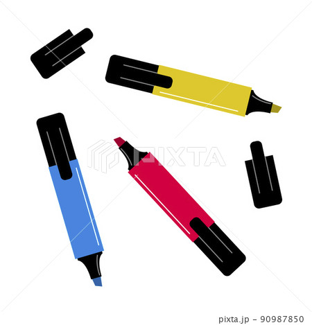 Red colored art marker with open cap Red colored art marker with open cap 90987850