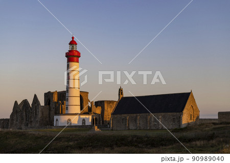 Saint-Mathieu Lighthouse, Pointe Saint-Mathieu in Plougonvelin, Finistere, France Saint-Mathieu Lighthouse, Pointe Saint-Mathieu in Plougonvelin, Finistere, France 90989040