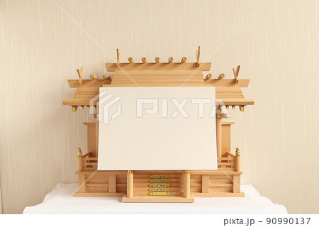 四十九日まで紙を貼って閉じられた神棚 神棚封じ10 四十九日まで紙を貼って閉じられた神棚 神棚封じ10 90990137