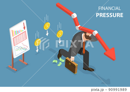 3D Isometric Flat Vector Conceptual Illustration of Financial Pressure 3D Isometric Flat Vector Conceptual Illustration of Financial Pressure 90991989