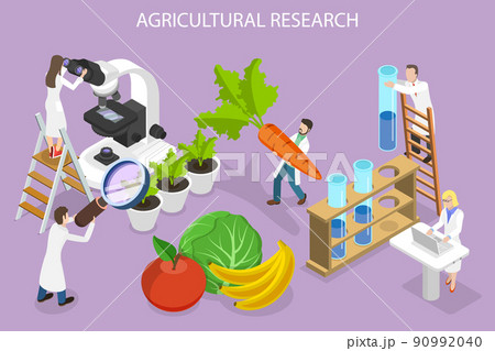 3D Isometric Flat Vector Conceptual Illustration of Agricultural Research 3D Isometric Flat Vector Conceptual Illustration of Agricultural Research 90992040
