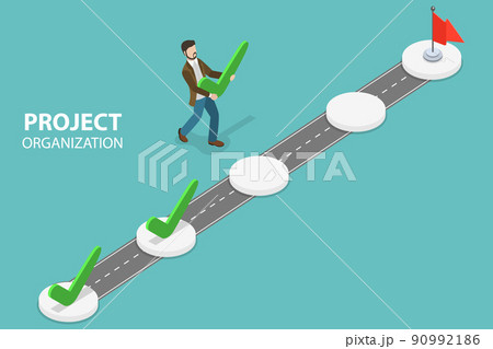 3D Isometric Flat Vector Conceptual Illustration of Project Organization 3D Isometric Flat Vector Conceptual Illustration of Project Organization 90992186