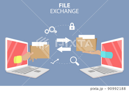 3D Isometric Flat Vector Conceptual Illustration of File Exchange 3D Isometric Flat Vector Conceptual Illustration of File Exchange 90992188