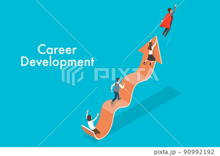 3D Isometric Flat Vector Conceptual Illustration of Career Development 90992192