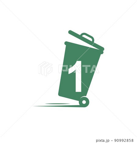 Number 1 in the trash bin icon illustration template Number 1 in the trash bin icon illustration template 90992858