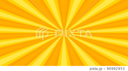 Radial yellow sun rays, bright panoramic pattern texture background - Vector 90992953