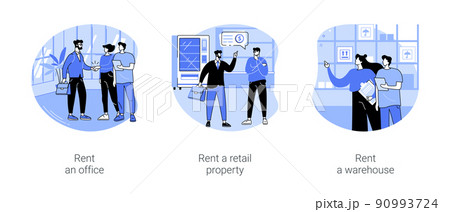 Renting commercial property isolated cartoon vector illustrations se 90993724