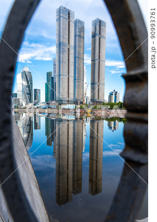 beautiful view of high-rise buildings. Moscow City 90993761
