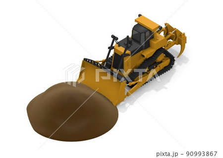 ブルドーザーを操作する。土砂を移動させる。工事現場で働く。住宅建築の仕事。 ブルドーザーを操作する。土砂を移動させる。工事現場で働く。住宅建築の仕事。 90993867