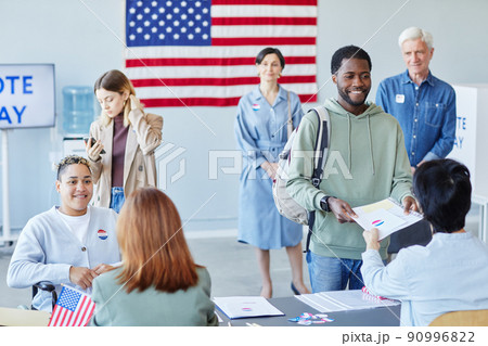 Diverse Group of Voters on Election Day 90996822