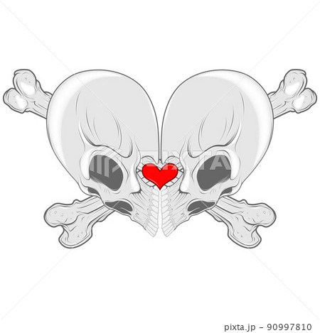 Heart shaped skull design 90997810