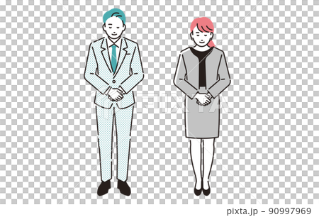 人商務人士鞠躬男女 人商務人士鞠躬男女 90997969