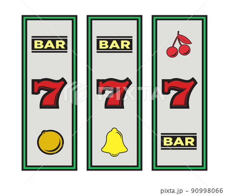 Slot machine casino elements on white background - Vector 90998066