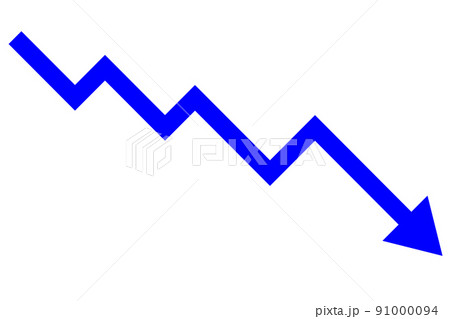下降する折れ線の矢印 91000094