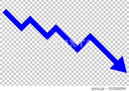 下降する折れ線の矢印 91000094