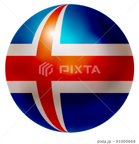 アイスランド　 国旗　球　アイコン 91000668