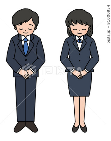 お辞儀する人物 お辞儀する人物 91000954