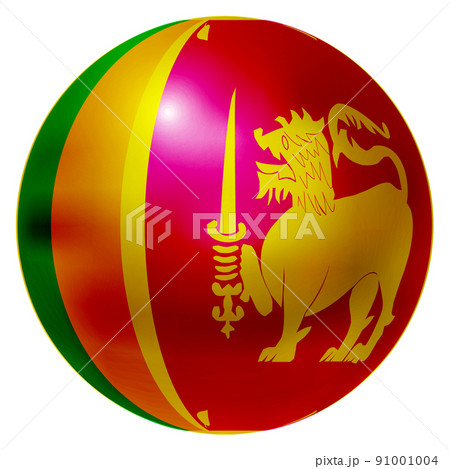スリランカ　 国旗　球　アイコン 91001004