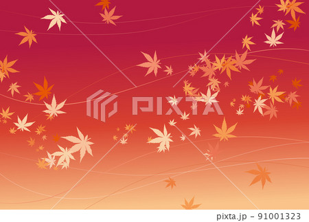 風に舞う紅葉(赤背景)のイメージイラスト 風に舞う紅葉(赤背景)のイメージイラスト 91001323