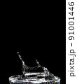 Splashing water on glass on isolated black background  91001446