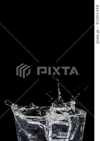Water splashes caused by objects falling onto it.  91001448