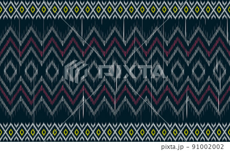 Embroidery pattern vector, Geometric ethnic continuous tribal background, Diagonal fabric seamless illustration 91002002