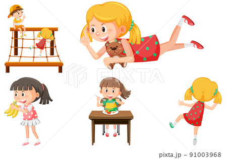 Set of children doing different activities 91003968