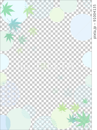 Watercolor summer maple Japanese style background frame 91004135