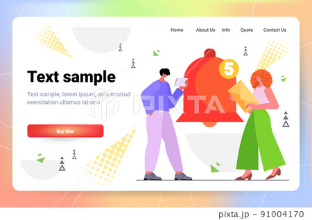 people with mail letter envelope and notification bell social media communication concept horizontal 91004170