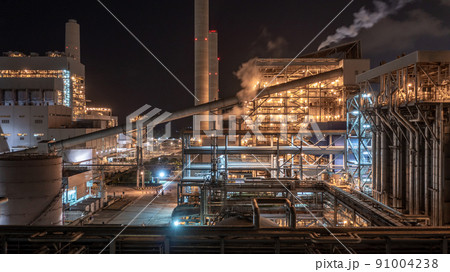 Aerial view electric plants turbine generator in the power plant, Gas turbine electrical power plant electricity generating station industry. Aerial view electric plants turbine generator in the power plant, Gas turbine electrical power plant electricity generating station industry. 91004238