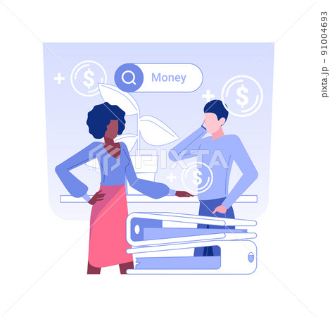 Business partner isolated concept vector illustration. Smiling business partners together, investment strategy, raising money, finding team, cooperation and collaboration vector concept. 91004693