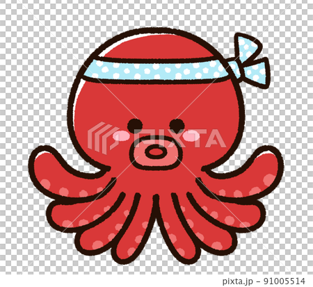 鉢巻きをしたタコのキャラクター 91005514